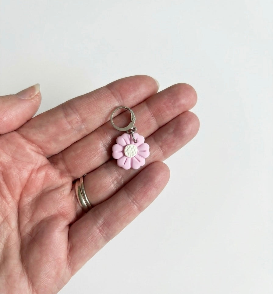 Pastel Pink Flower Earrings