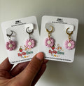 Pastel Pink Flower Earrings