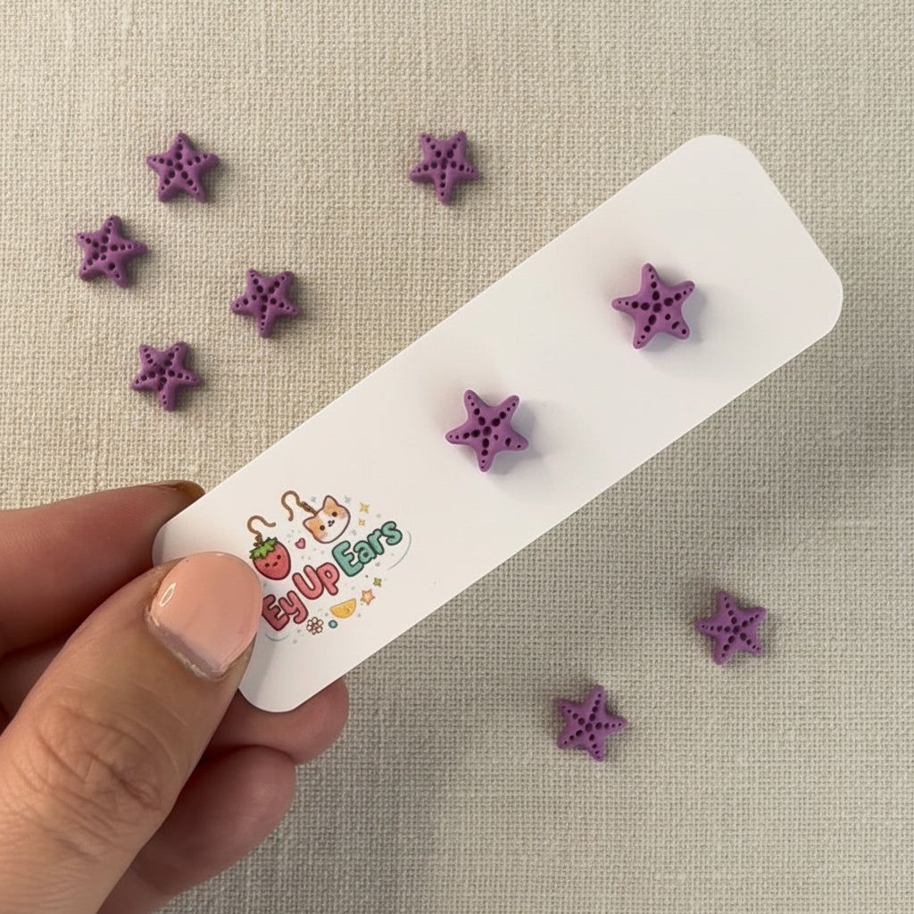 Starfish Mini Stud Earrings- Beach inspired  - Seaside - Summer Stud Collection