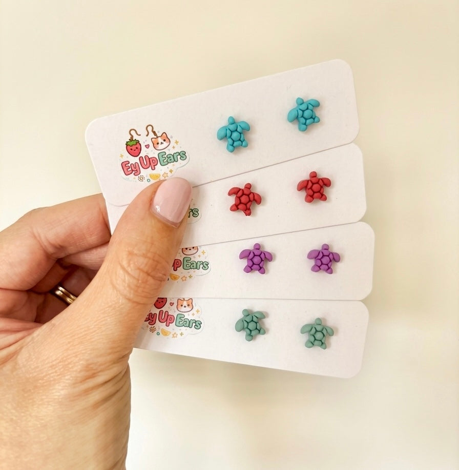 Sea Turtle Mini Stud Earrings- Beach inspired  - Seaside - Summer Stud Collection