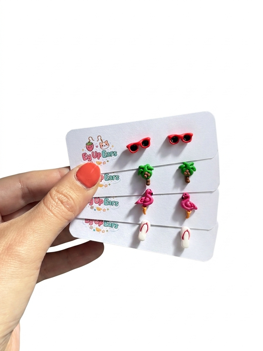 Tropical Mini Stud Earrings- Beach and holiday inspired  - Summer Stud Collection
